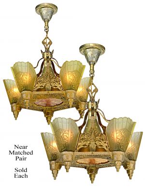 Art Deco Top-of-the-Line Chandelier (A Near Matched Pair-Sold Each) (ANT-1181)